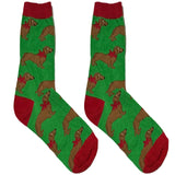 Green And Red Dog Short Crew Socks