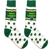 Green And White 100 Percent Lucky Socks
