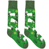 Green And White Goat Socks