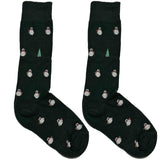Green And White Penguin Short Crew Socks