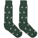 Green And White Puppy Socks