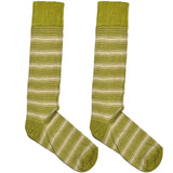 Green And White Stripe Socks