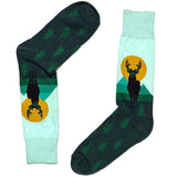 Green And Yellow Deer Socks