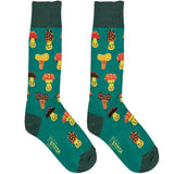 Green And Yellow Mushrooms Socks