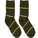 Green And Yellow Stripes Short Crew Socks