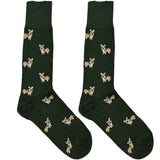 Green Corgi Dog Socks