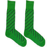 Green Diagonal Stripes Socks