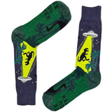 Green Dino Space Ship Socks