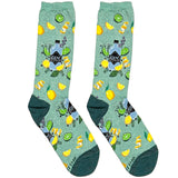 Green Lemon Gin Short Crew Socks