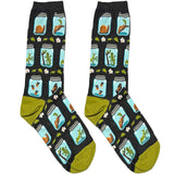 Green Lizards Jar Short Crew Socks