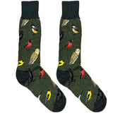 Green Multicolor Birds Socks