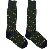 Green Multicolor Leaf Socks