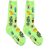 Green Plant Water Short Crew Socks