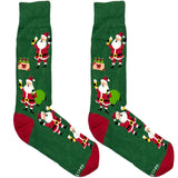 Green Santa Christmas Socks