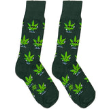 Green Smiley Weed Socks