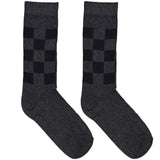 Grey And Black Chequered Socks