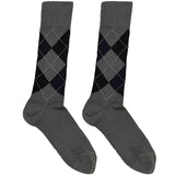Grey And Black Diamond Pattern Socks