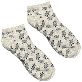 Grey And Black Floral Ankle Socks