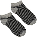 Grey And Black Stripes Ankle Socks