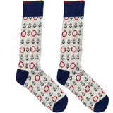 Grey And Blue Anchor Socks