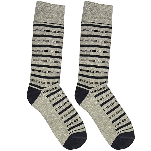 Grey And Blue Chain Box Socks – themensden.pk