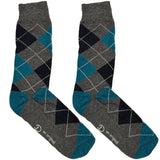 Grey And Blue Diamond Pattern Socks