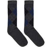 Grey And Blue Diamond Pattern Socks