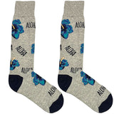 Grey And Blue Flower Socks