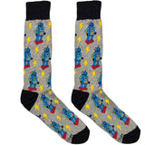 Grey And Blue Robot Socks