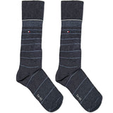 Grey And Blue TH Stripes Socks