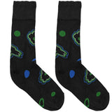 Grey And Green Pattern Short Crew Socks
