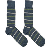 Grey And Green Stripes Socks