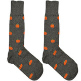Grey And Orange Pumpkin Socks