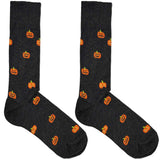 Grey And Orange Pumpkin Socks