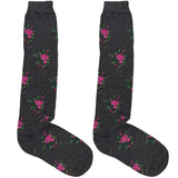 Grey And Pink Rose Socks