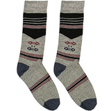 Grey And Red Handle Socks