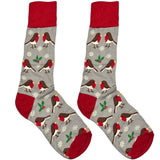 Grey And Red Pigeon Socks
