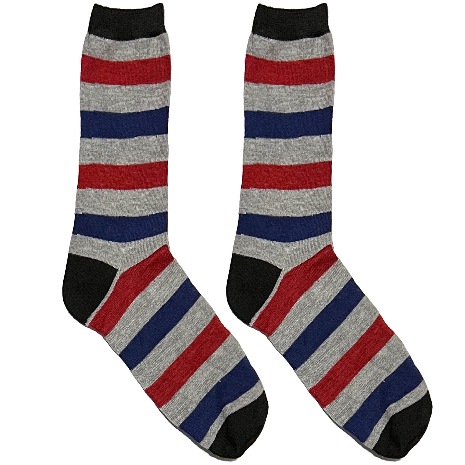 Grey And Red Stripes Short Crew Socks