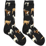 Grey And White Goat Short Crew Socks