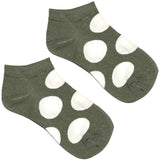 Grey And White Polka Ankle Socks