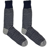 Grey And White Stripe Socks