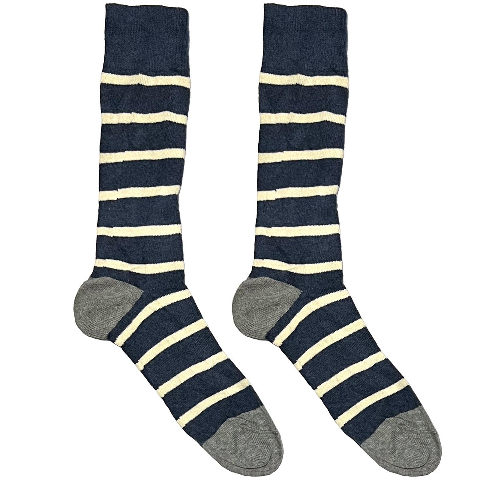 Grey And White Stripes Socks