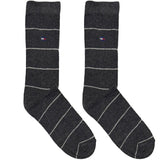 Grey And White TH Stripes Socks