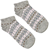 Grey And White Tetris Pattern Ankle Socks