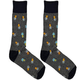 Grey And Yellow Pine Apple Socks