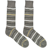 Grey And Yellow Stripe Socks
