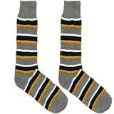 Grey And Yellow Stripes Socks