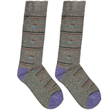 Grey Bird Pattern Socks