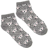 Grey Cat Ankle Socks