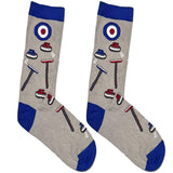 Grey Curling Sports Short Crew Socks